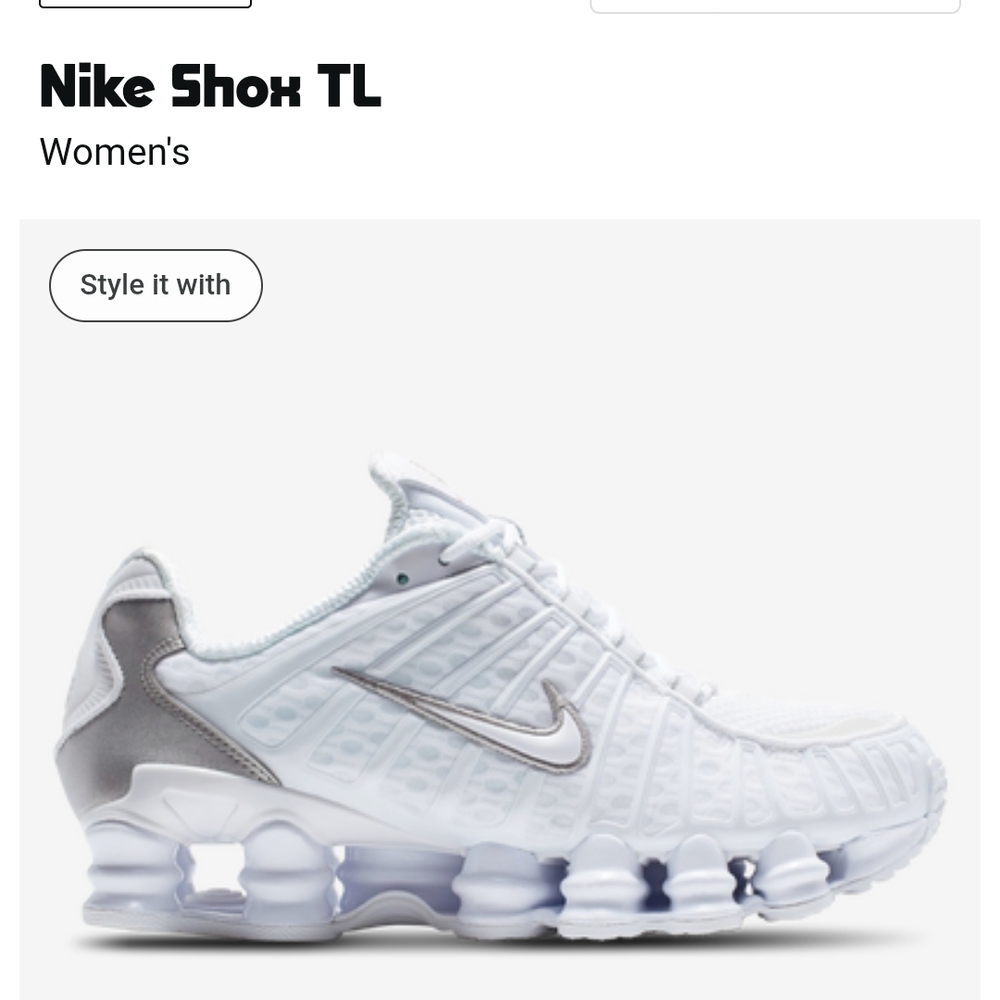 Nike White Silver Shox Athletic Shoes